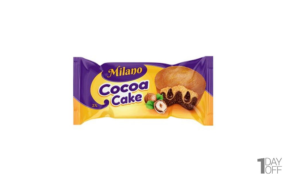 کیک مغزدار دوقلو کاکائو فندق میلانو شیرین عسل 60 گرم