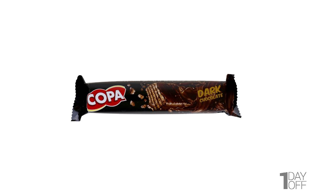 ویفر کاکائویی با روکش شکلات تلخ کوپا 40 گرم