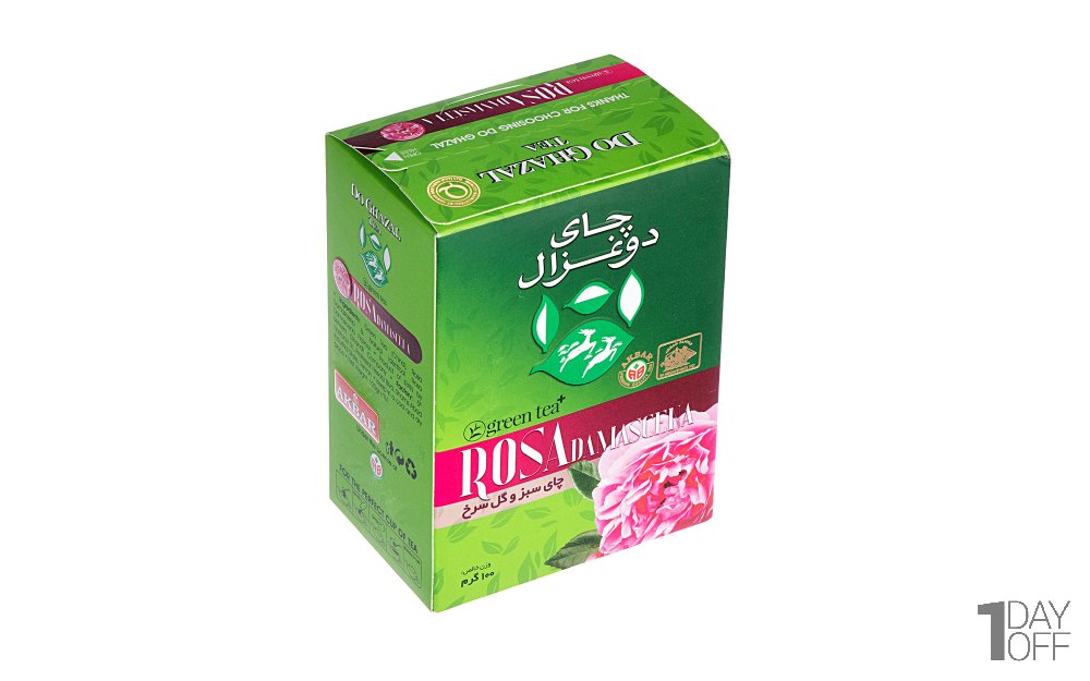 چای سبز و گل سرخ دوغزال 100 گرم 